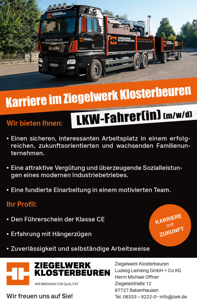 » ZWK-Stellenanzeige LKW-Fahrer 2020